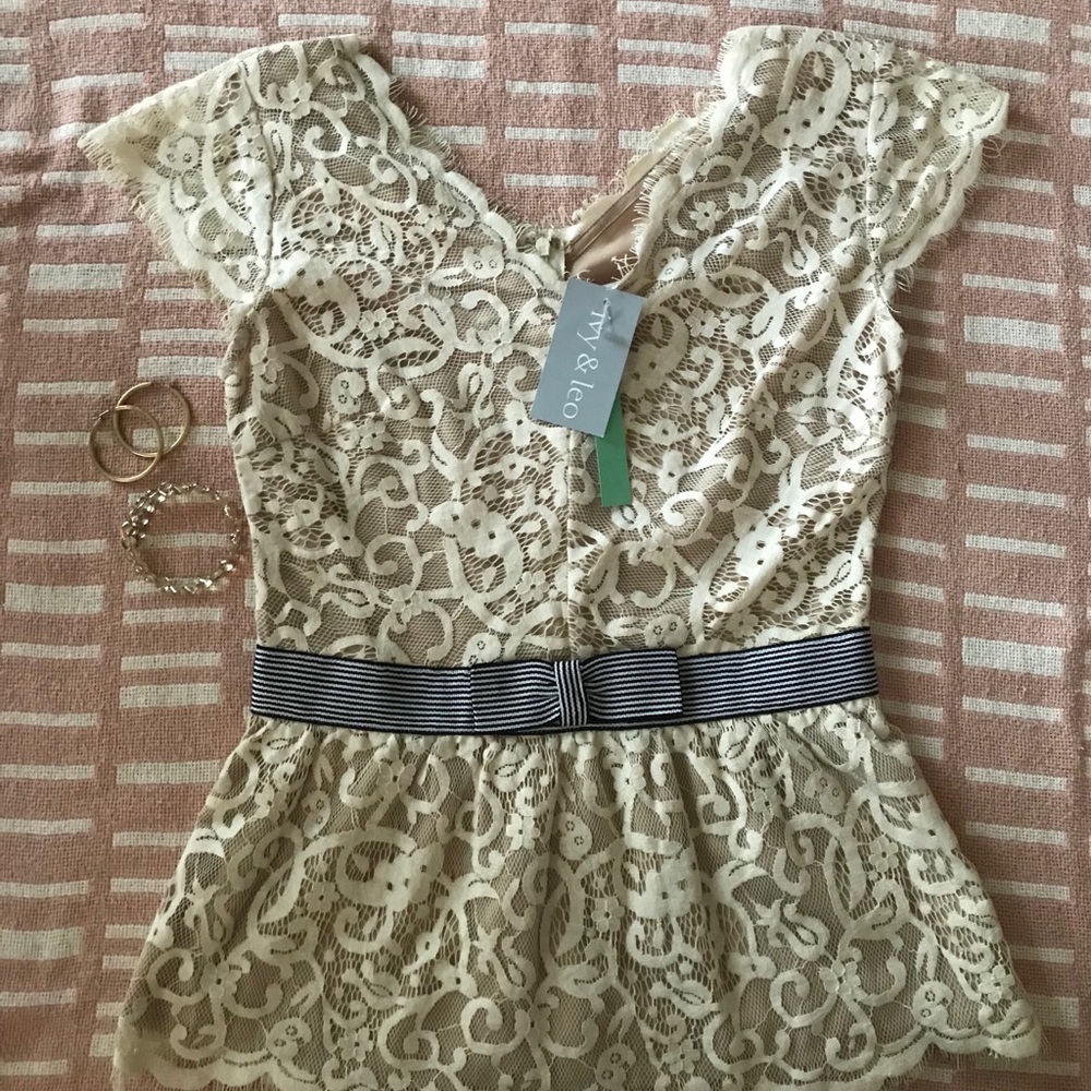 Early Lace Peplum Top